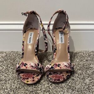 Steve Madden Floral Heels - Pink and Black